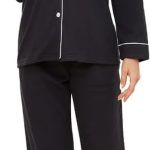 Womens Button Up Pajama Sets Soft Long Sleeve Pajamas for Women Warm Flannel Knit Lounge Sets