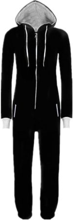 Men and Women Adult Pajamas Sportswear Hooded Unisex Jumpsuit