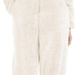 Women's Onesies Pajamas Sherpa Fleece One Piece Romper Zipper Cute Hooded Jumpsuit Pajama Loungewear