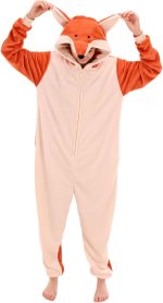 Snug Fit Unisex Adult Onesie Pajamas, Flannel Cosplay Animal One Piece Halloween Costume Sleepwear Homewear - Image 2