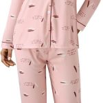 Pajamas For Women Set Long Sleeve Cute Sleepwear Button Down Shirt And Long Pants Loungewear Soft 2 Piece Pj Set