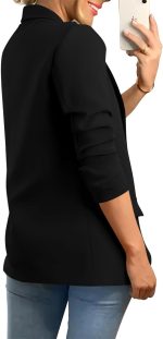 Women Blazer  Spring Fall Bussiness Casual Long Sleeve Open Front Work Office Dressy Suit Jackets with Pockets - Image 2