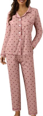 Cute Pajama Sets for Women Long Sleeve Sleepwear Button Loungewear Soft 2 Piece Pj Set with Pockets Long Pants - Image 2