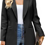 Blazers for Women Business Casual Long Blazer Jackets Dressy Work Professional Office Outfits Lapel Pockets