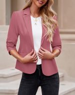 Blazers for Women Suit Jackets Dressy 3/4 Sleeve Blazer Business Casual Outfits for Work - Image 2