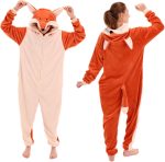 Snug Fit Unisex Adult Onesie Pajamas, Flannel Cosplay Animal One Piece Halloween Costume Sleepwear Homewear