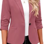 Blazers for Women Suit Jackets Dressy 3/4 Sleeve Blazer Business Casual Outfits for Work