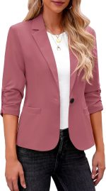Blazers for Women Suit Jackets Dressy 3/4 Sleeve Blazer Business Casual Outfits for Work