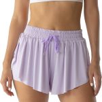 Flowy Athletic Shorts forWomen Running Tennis Butterfly Shorts Girls 2-in-1 Double Layer Quick-Drying Comfy Shorts
