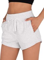 Women Sweat Shorts with Pockets Cotton French Terry Drawstring Summer Workout Casual Lounge Shorts