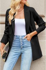 Blazers for Women Business Casual Long Blazer Jackets Dressy Work Professional Office Outfits Lapel Pockets - Image 2