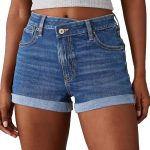 Women's Jean Shorts High Waisted Stretchy Casual Rolled Hem   Denim Shorts